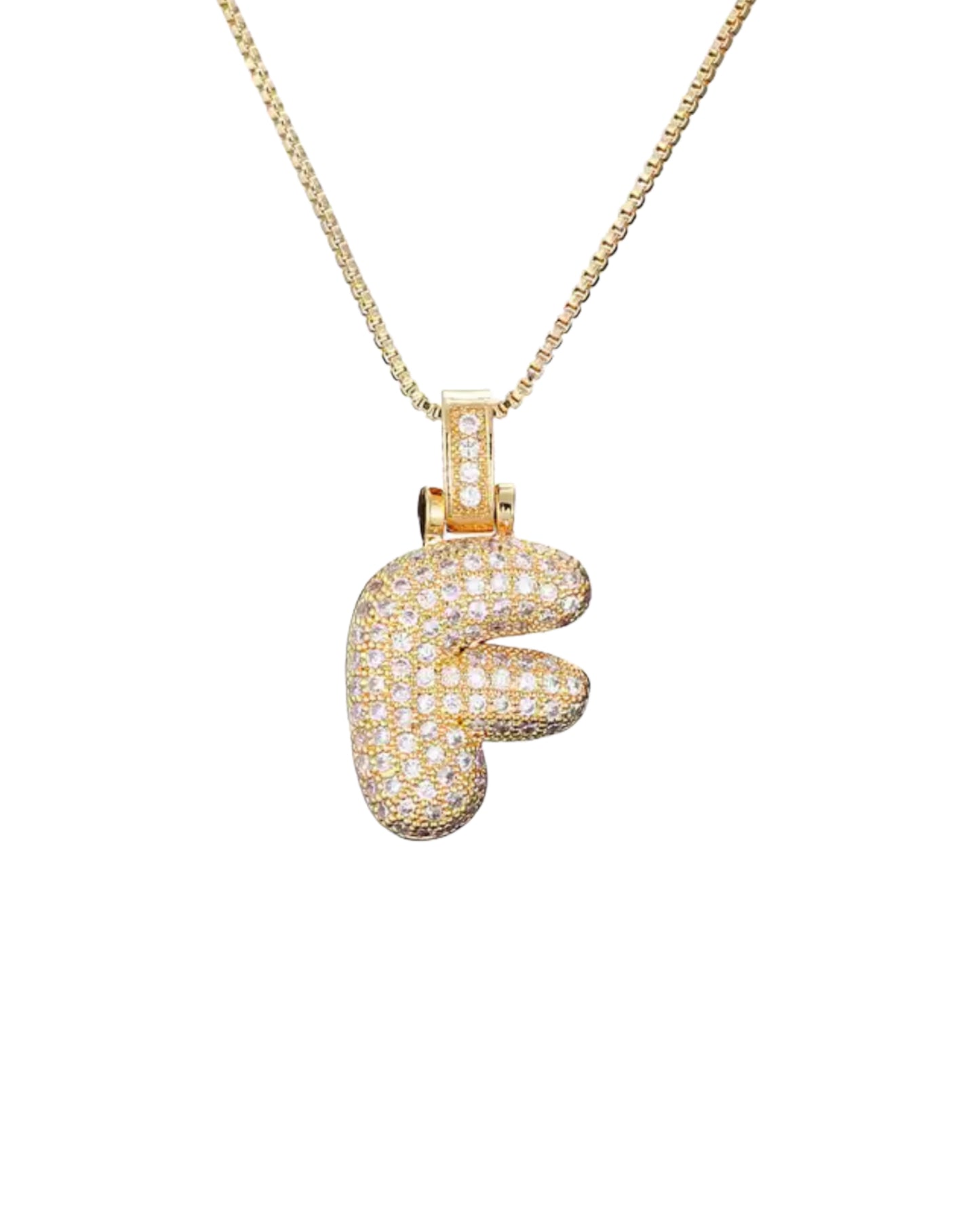 Bubble Letter Pendant Necklace