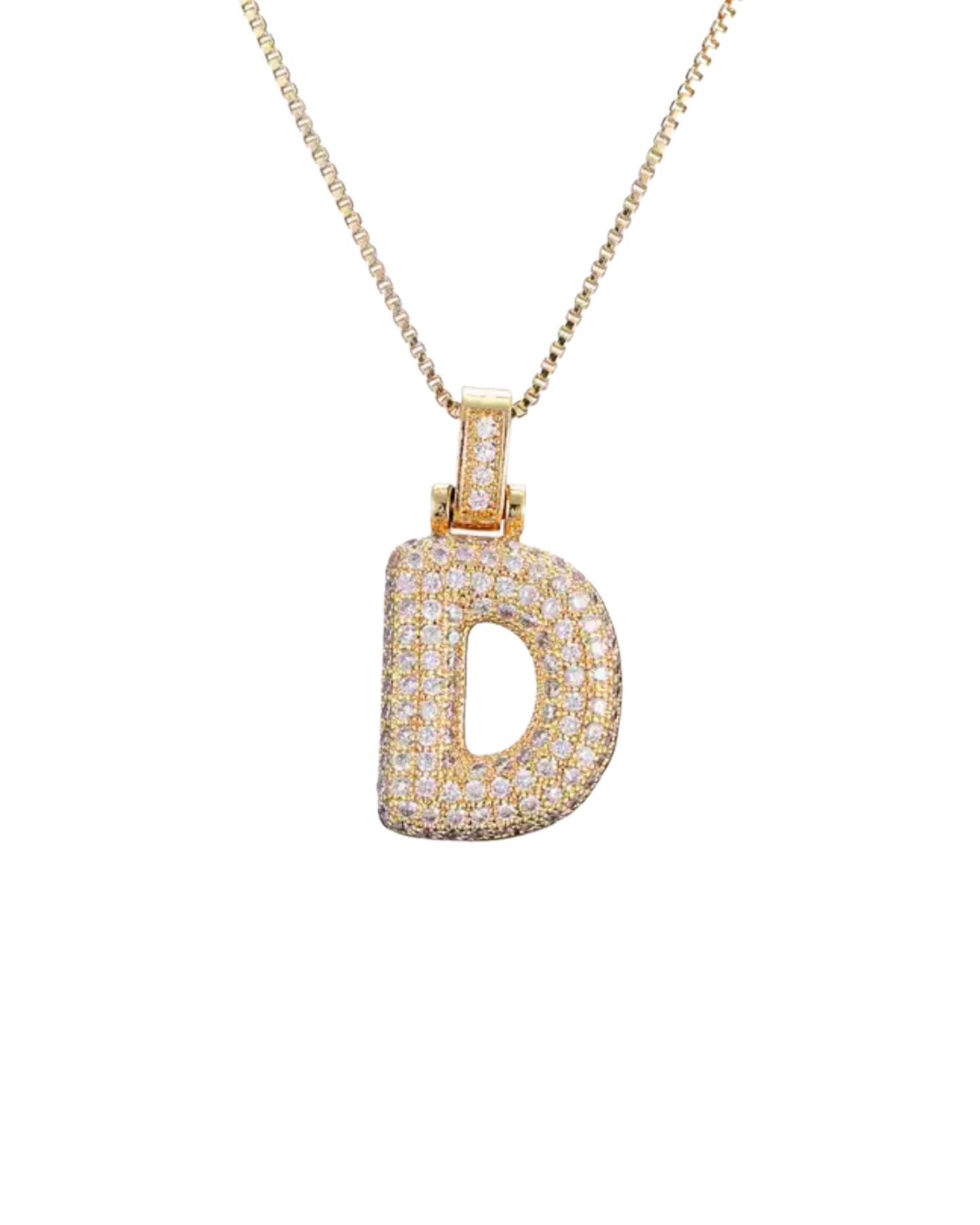 Bubble Letter Pendant Necklace