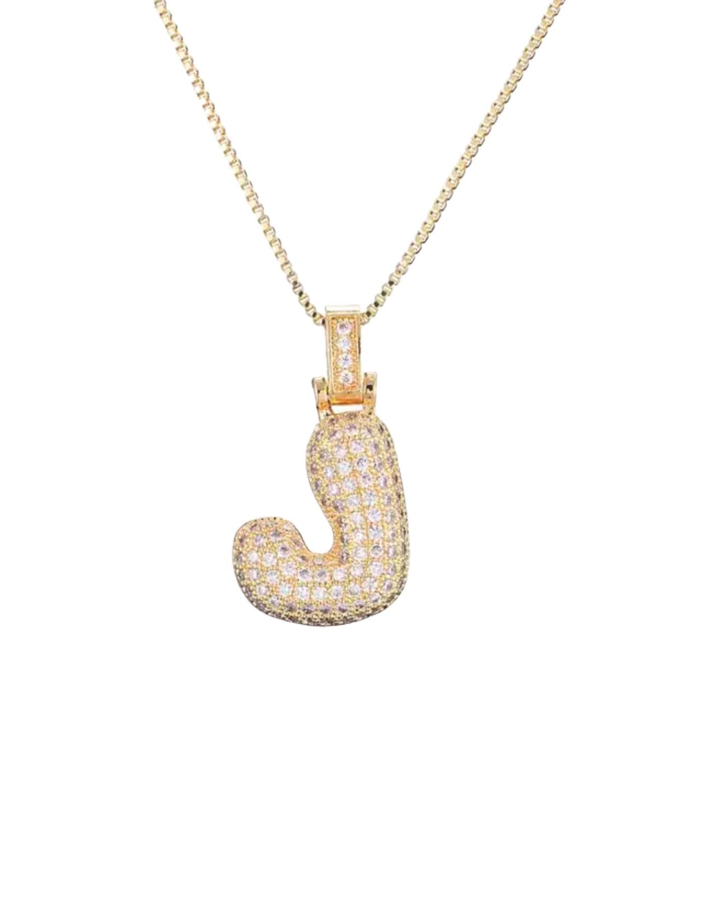 Bubble Letter Pendant Necklace