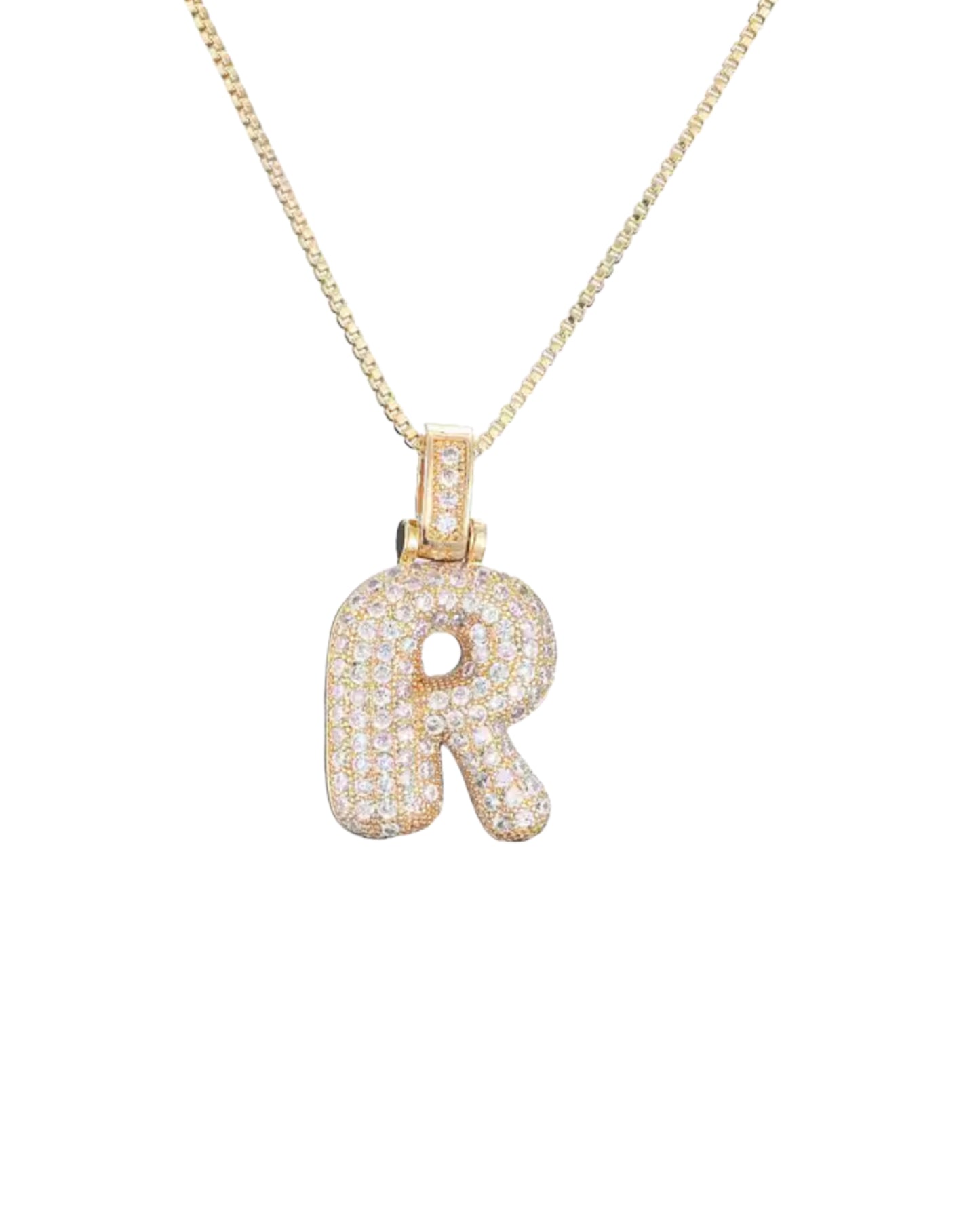 Bubble Letter Pendant Necklace