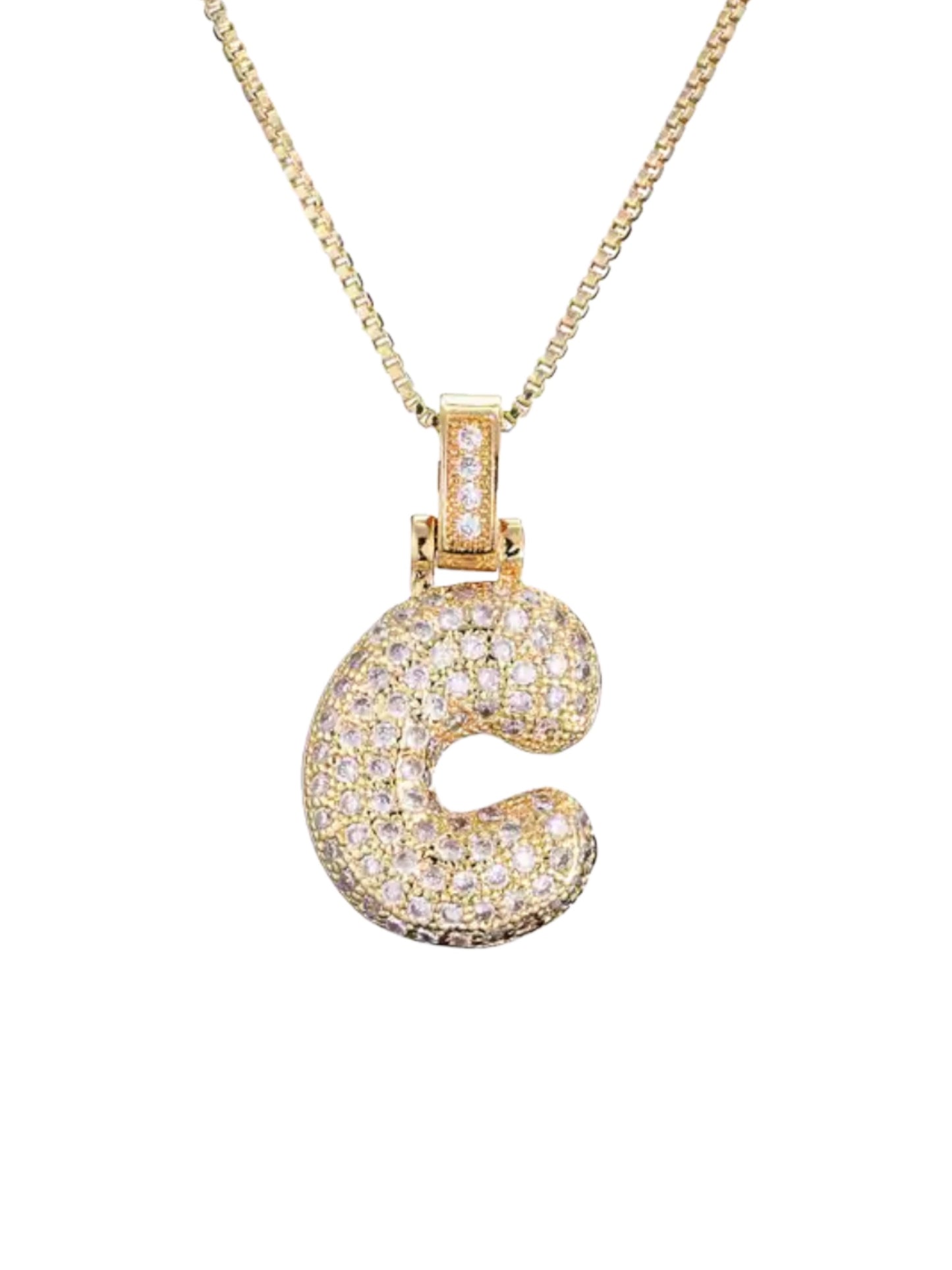 Bubble Letter Pendant Necklace