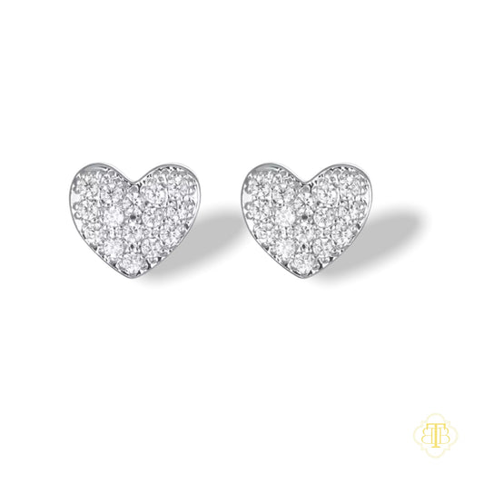 Pave Heart Studs