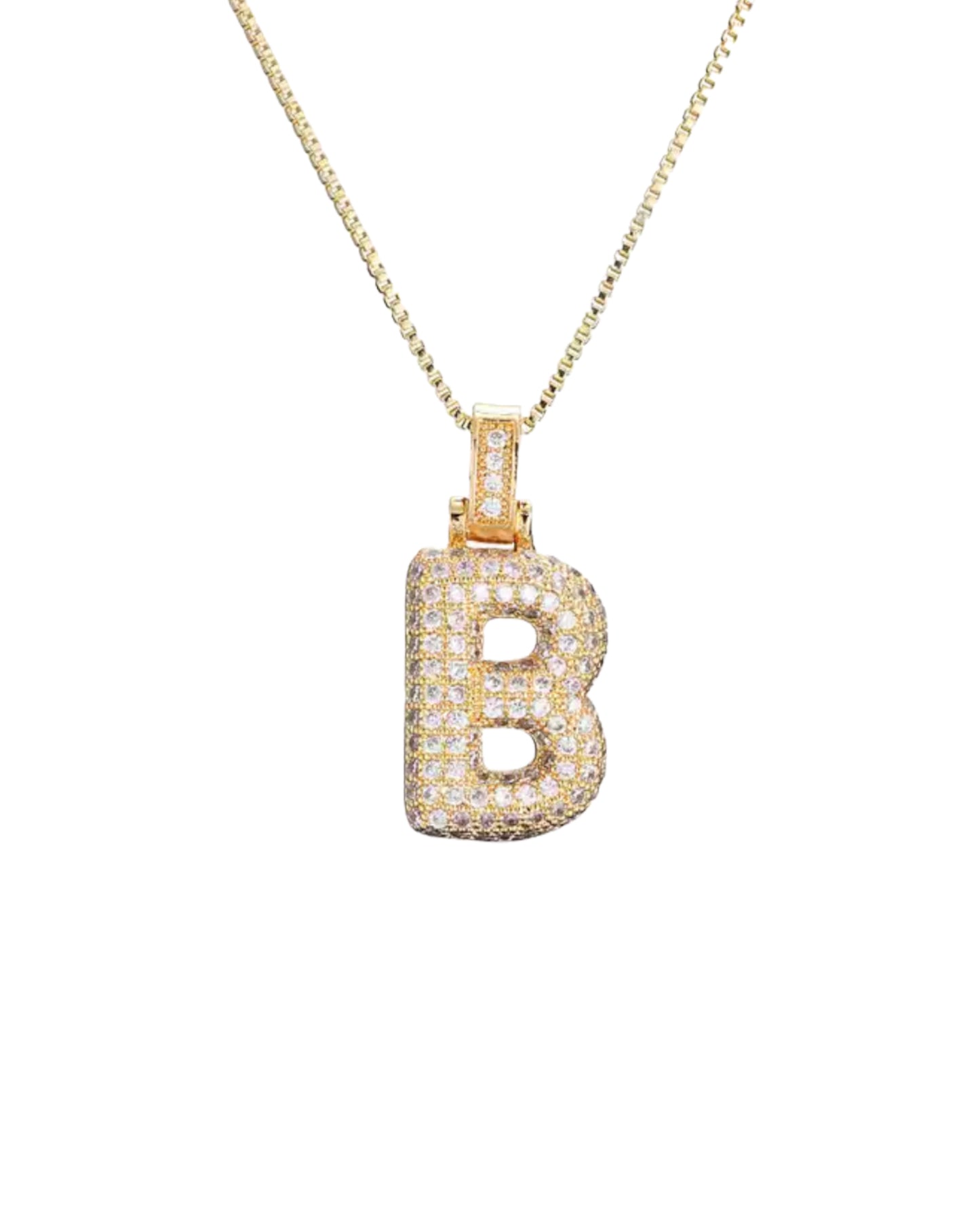 Bubble Letter Pendant Necklace