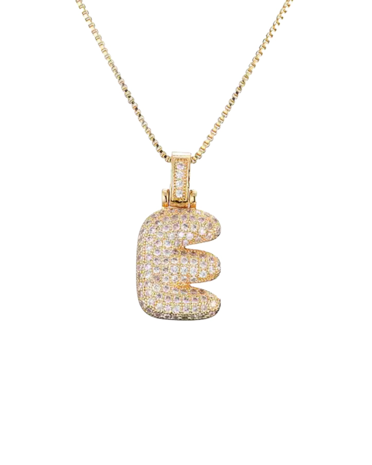 Bubble Letter Pendant Necklace